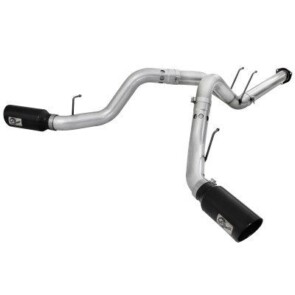 ATLAS  4" DPF-Back DPF-Back Dual Side Exit Stainless Steel Exhaust System w/6" Black Tips; Ford Diesel Trucks 11-14 V8-6.7L (td)