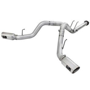 ATLAS 4" DPF-Back Dual Side Exit Stainless Steel Exhaust System w/6" Polished Tips; Ford Diesel Trucks 11-14 V8-6.7L (td)