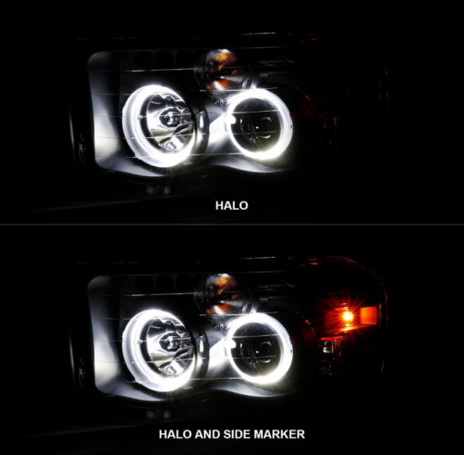 111490 Black Halo Projector Headlights